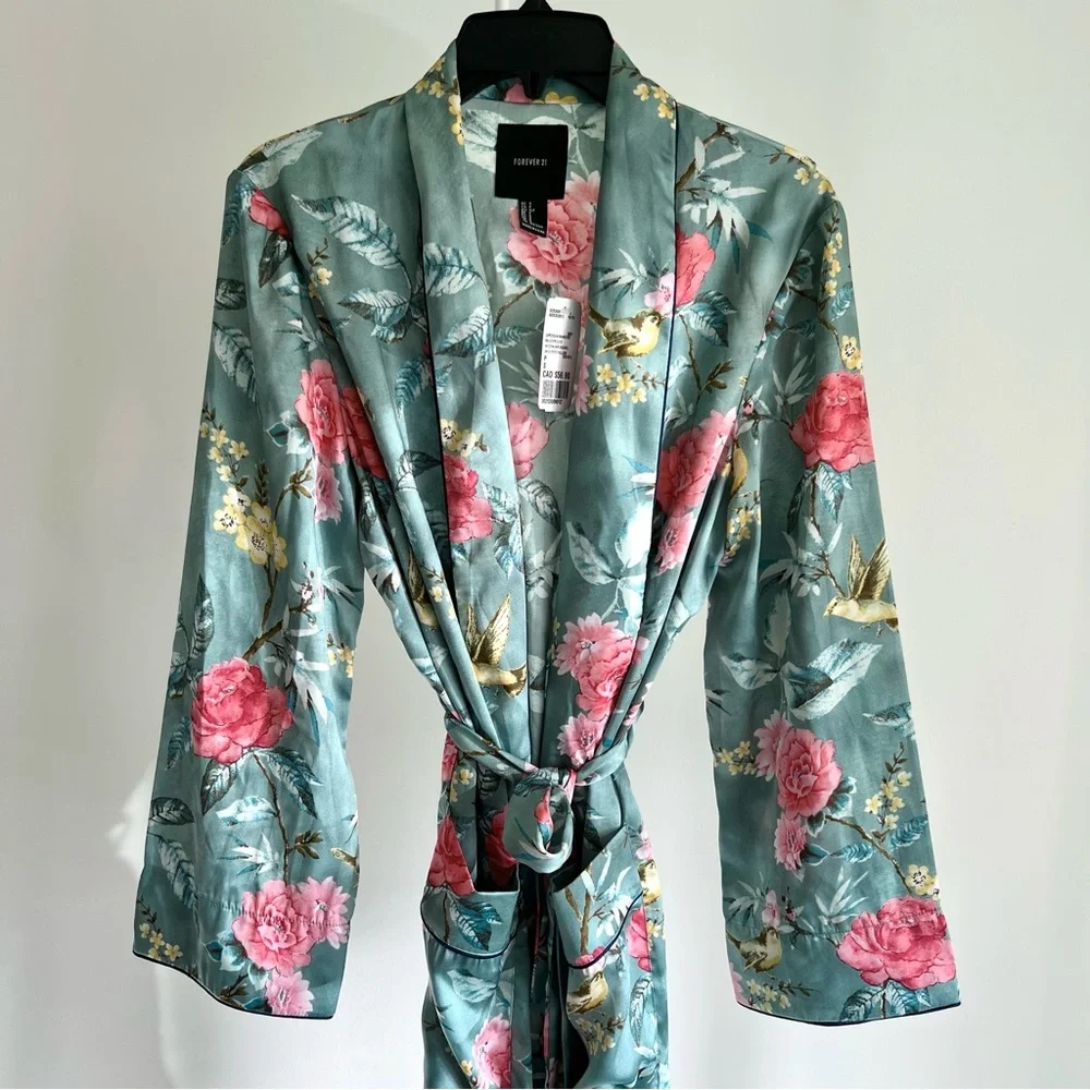 Floral Satin Robe - Picture 1 of 10